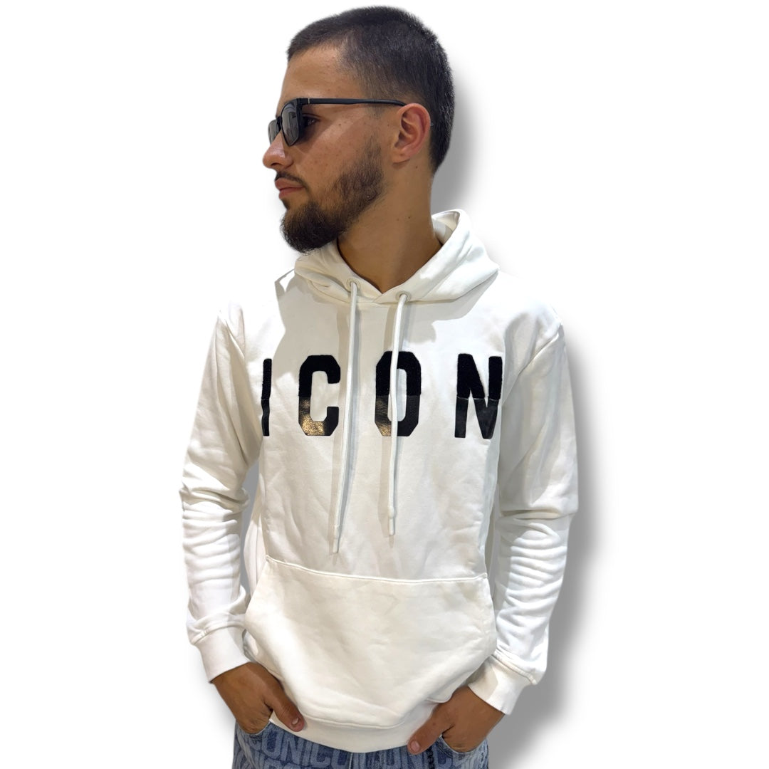 🤍 Felpa Hoodie "ICON" – Eleganza Streetwear in Bianco e Nero