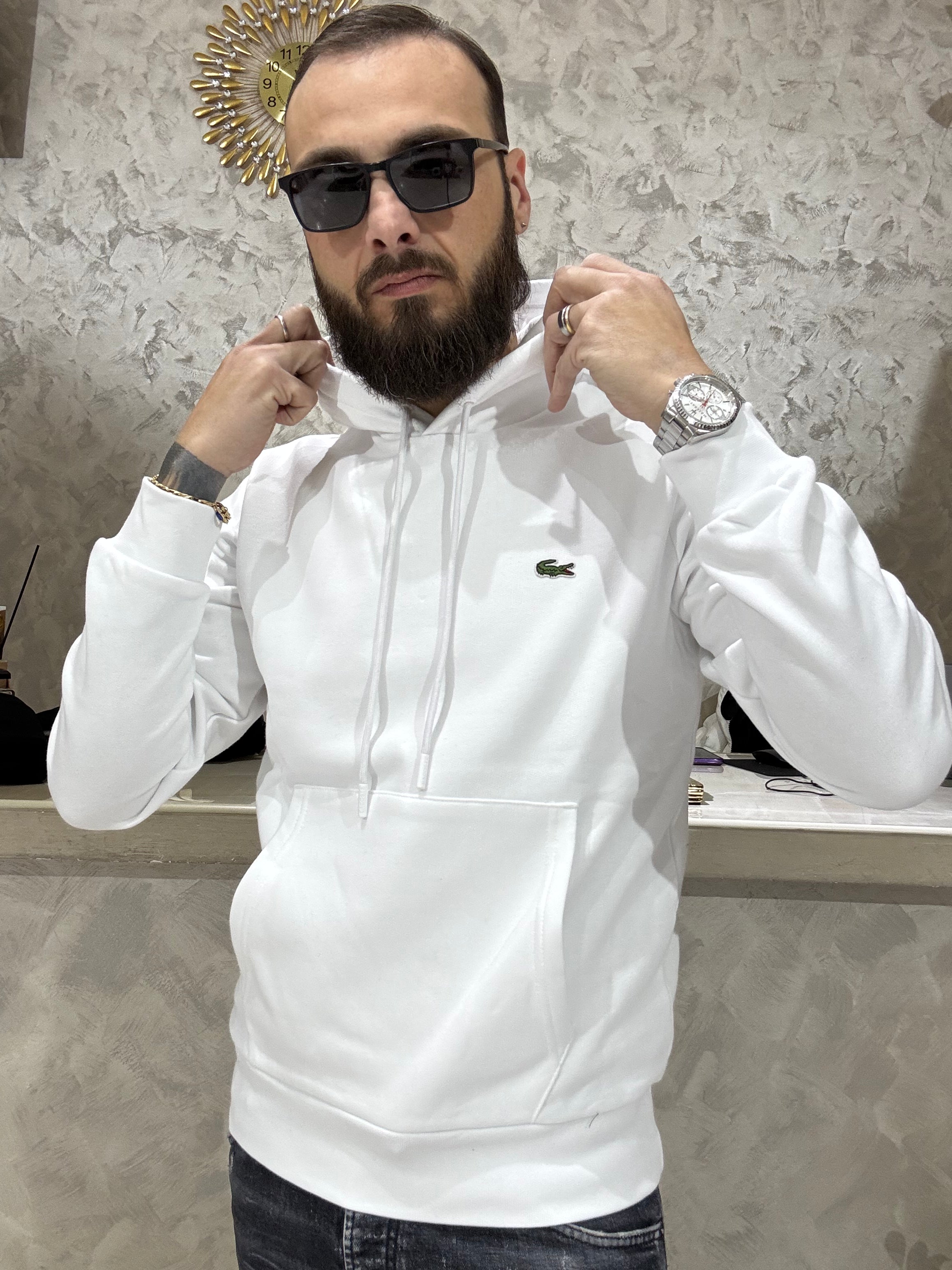 FELPA CAPPUCCIO LACOSTE collezione inverno 2025/26