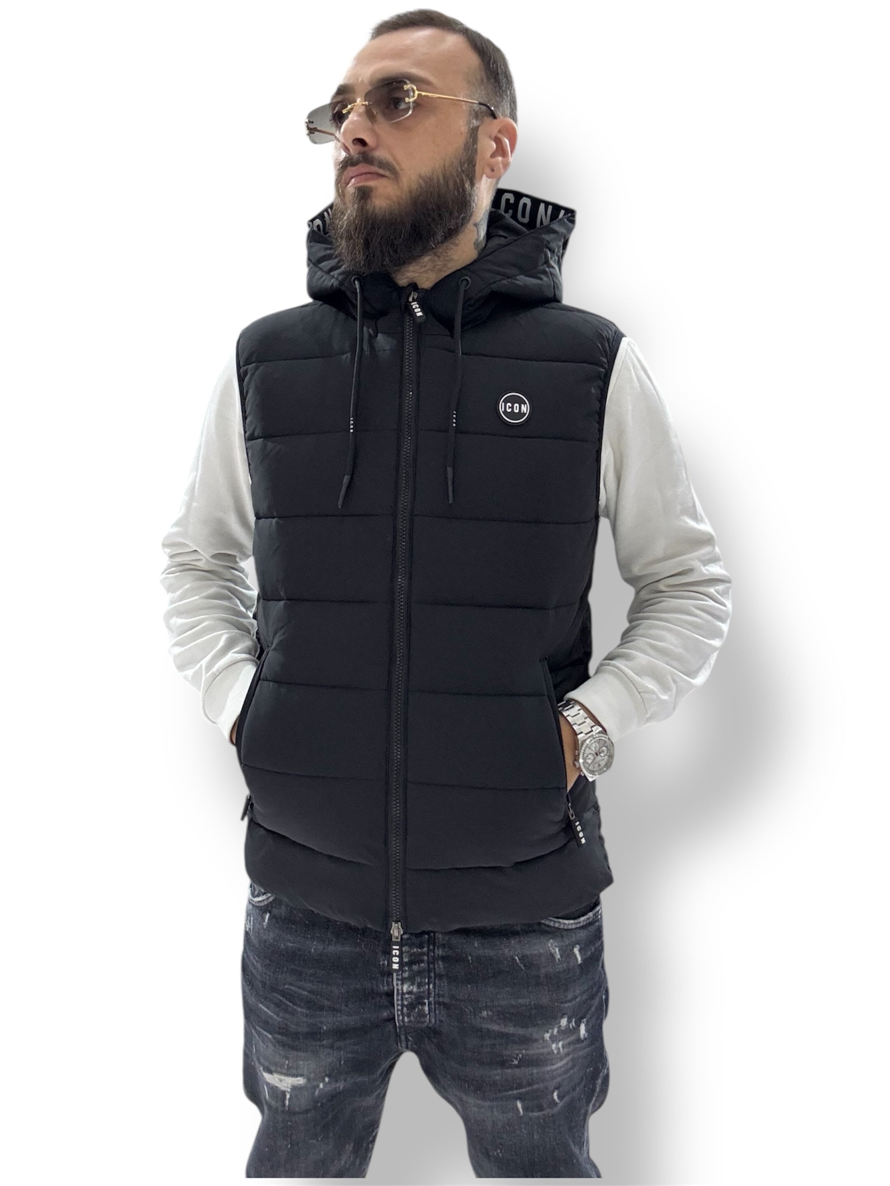 Gilet Imbottito ICON con Cappuccio