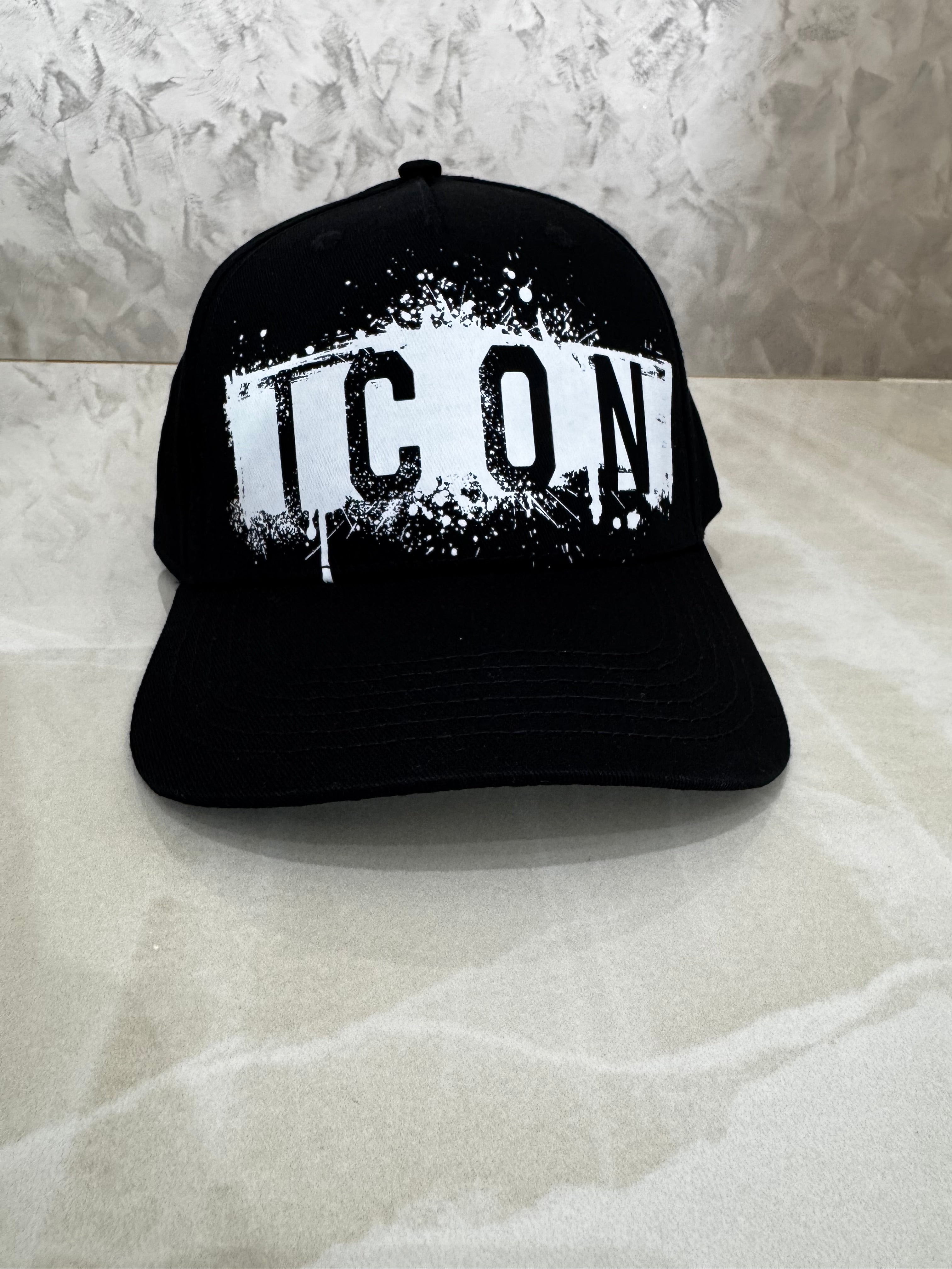 🧢 Cappellino ICON Nero con Logo Effetto Spray