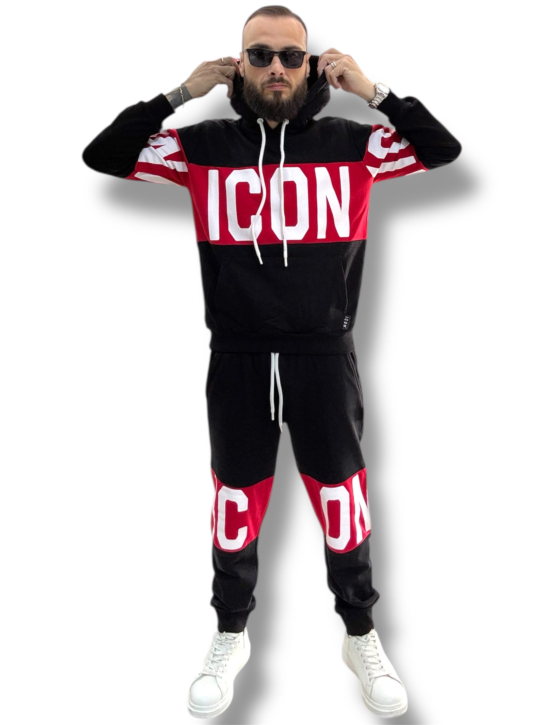 Tuta Sportiva Uomo ICON Bicolore con Logo a Contrasto