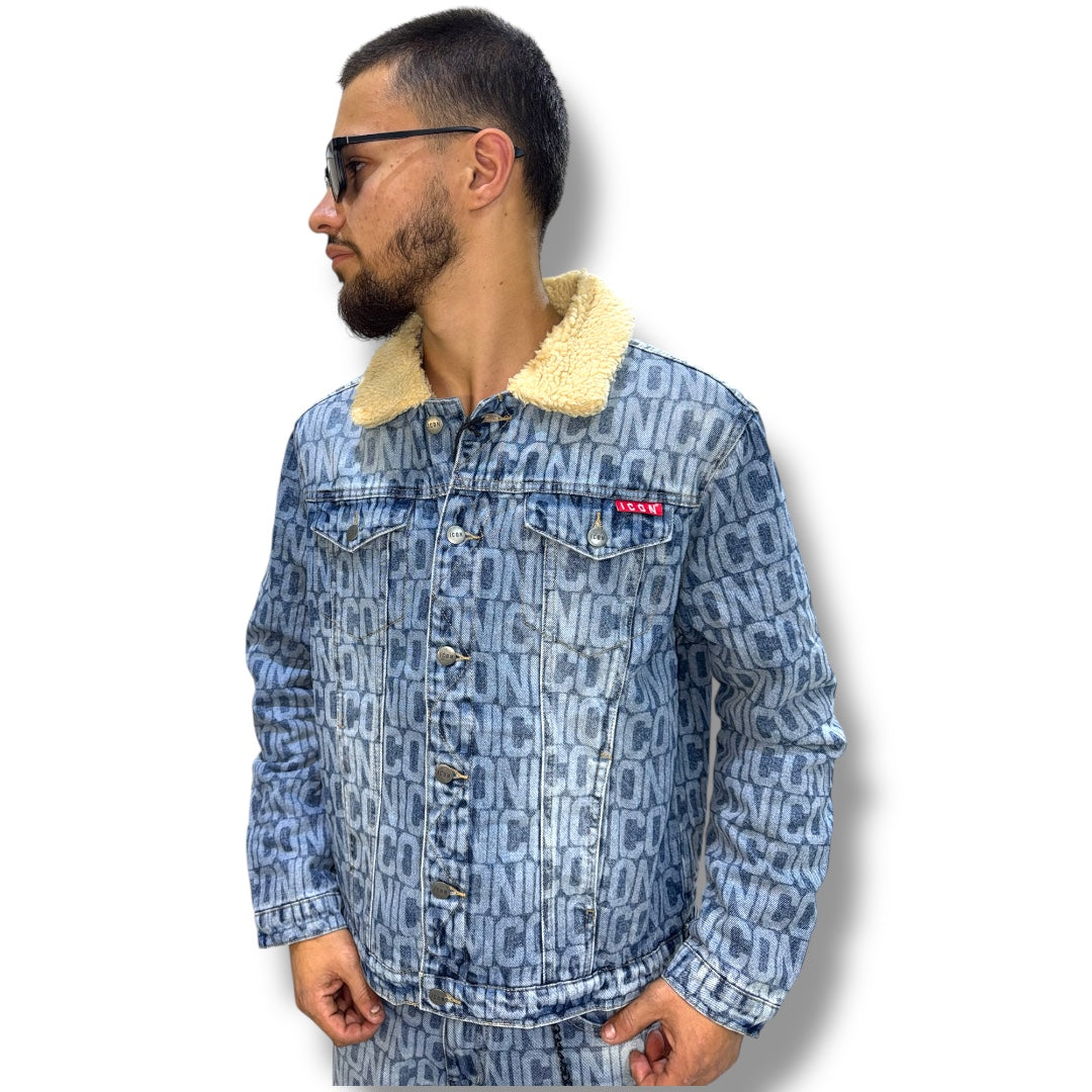 giacca in denim “ICON” felpata