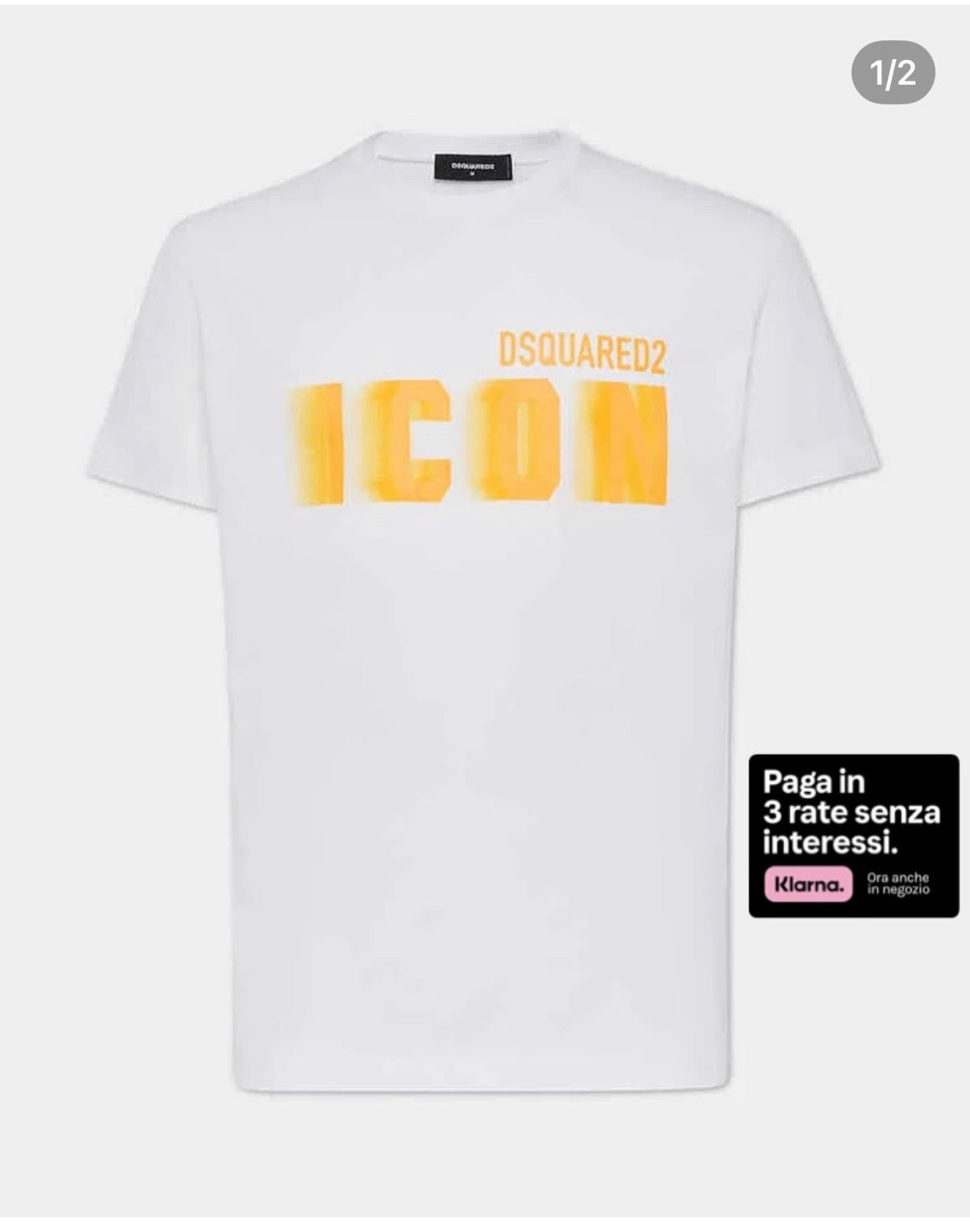 T-Shirt Dsquared2 ICON – Bianco con stampa gialla