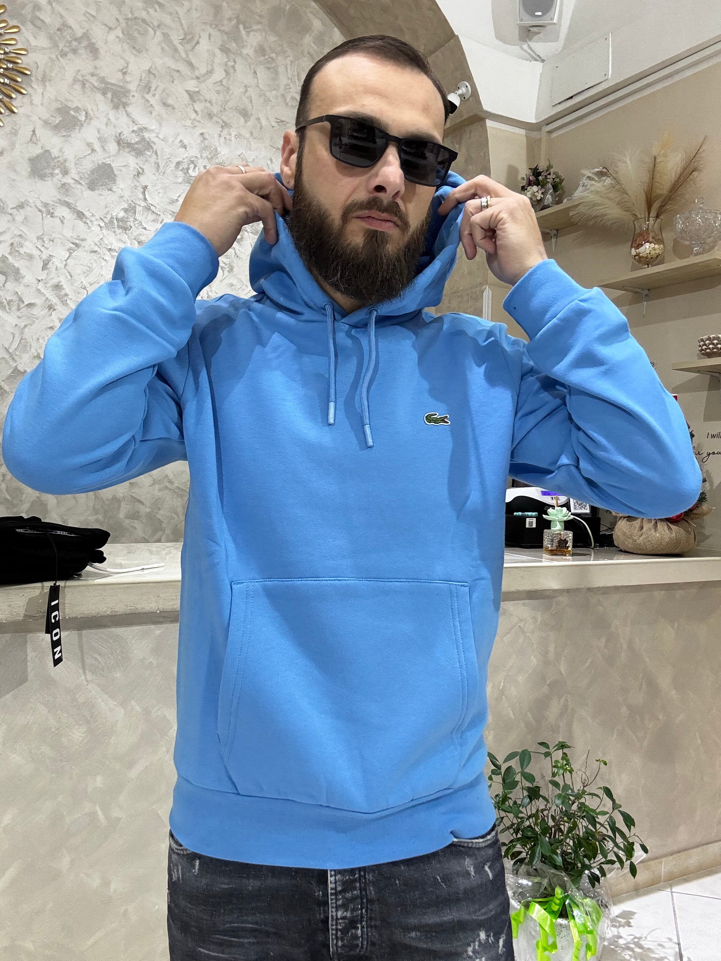 FELPA CAPPUCCIO LACOSTE collezione inverno 2025/26