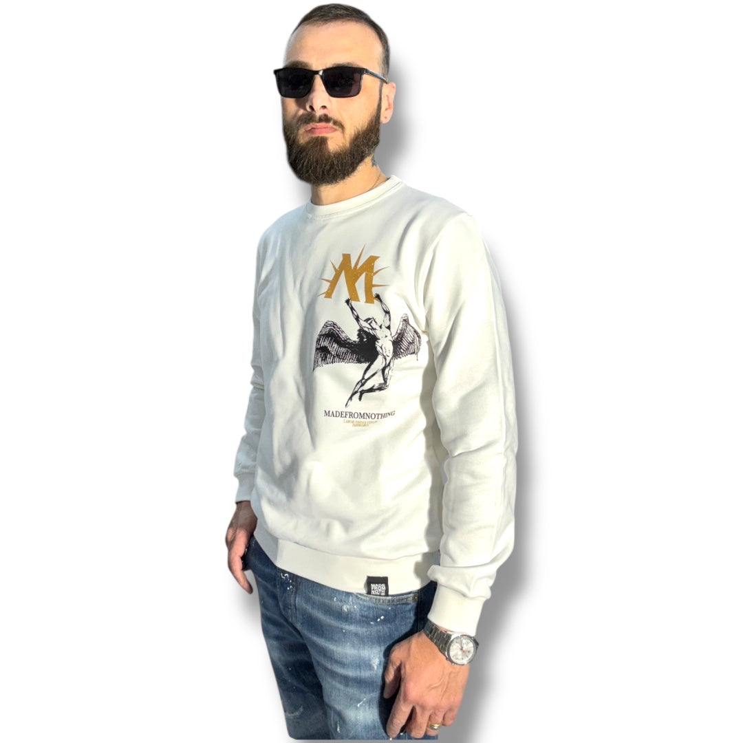 Eleganza Casual: Felpa Uomo MADE FROM NOTHING con Stampa Iconica