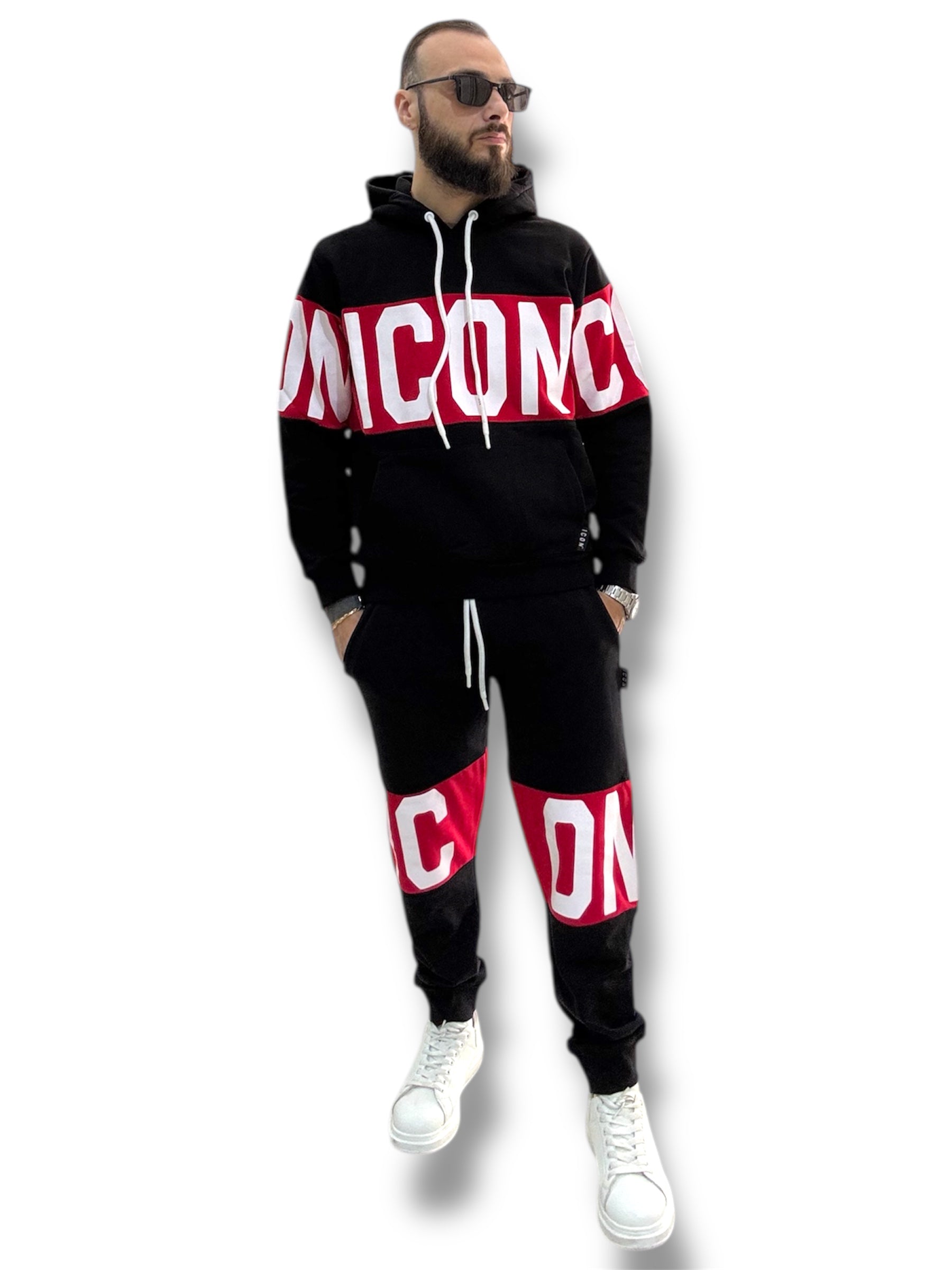 Tuta Sportiva Uomo ICON Bicolore con Logo a Contrasto