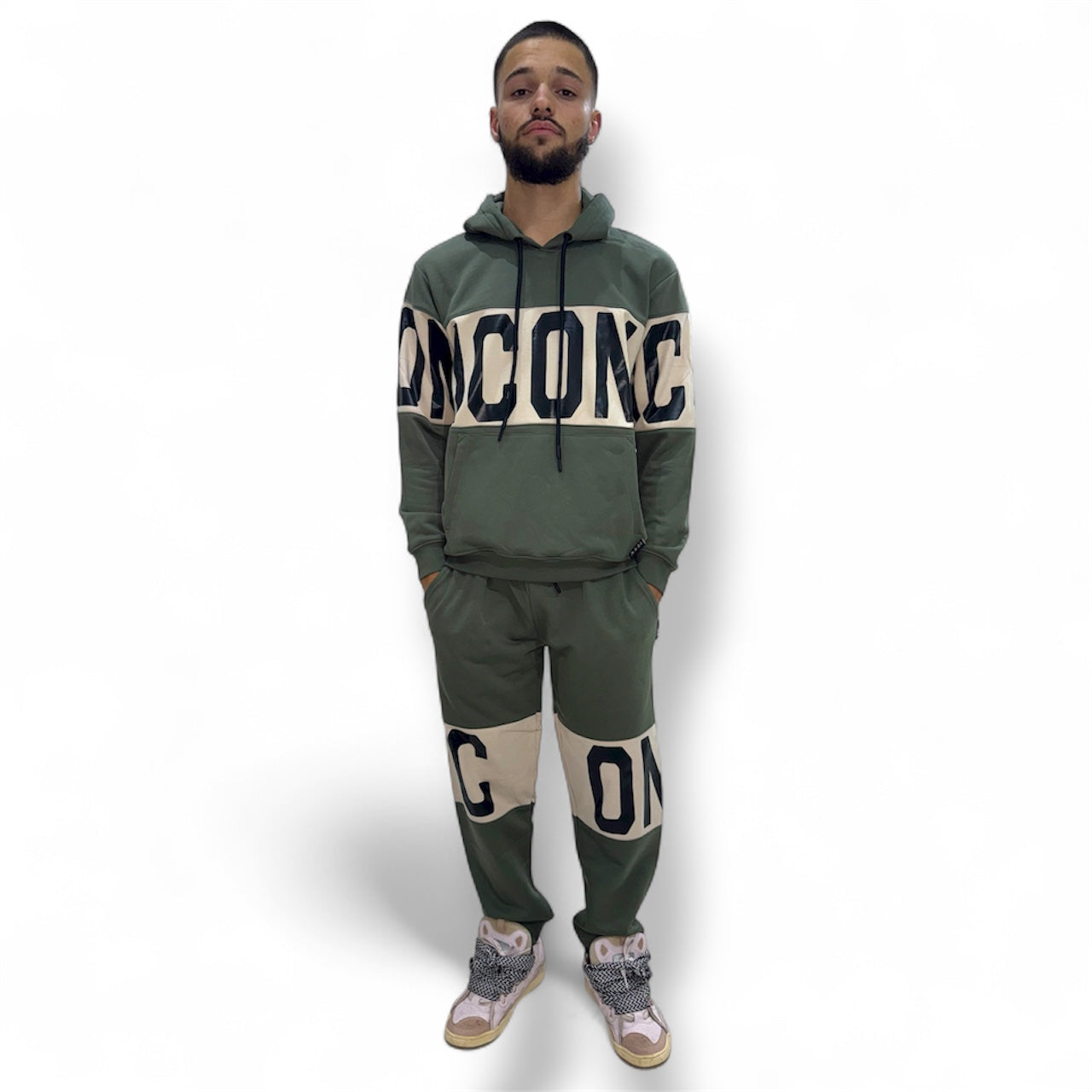 Tuta Sportiva Icon con Cappuccio e Logo a Contrasto