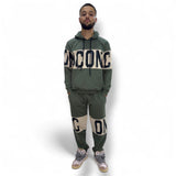 Tuta Sportiva Icon con Cappuccio e Logo a Contrasto
