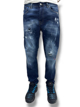 Jeans MFN Denim con Strappi e Schizzi di Colore - Made in Italy
